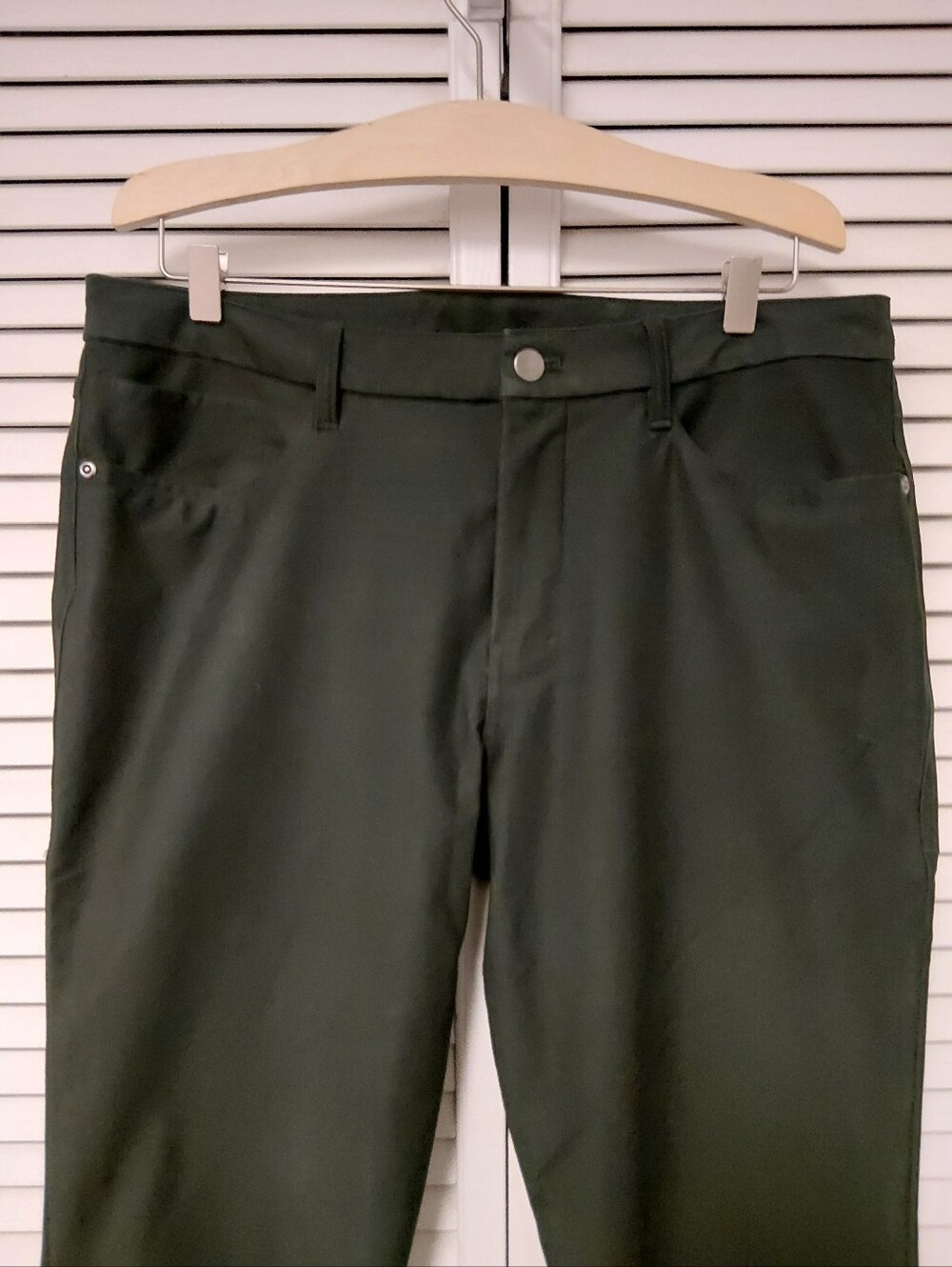 lululemon athletica Dark Green Cotton Performance Trousers - Picture 3 of 8